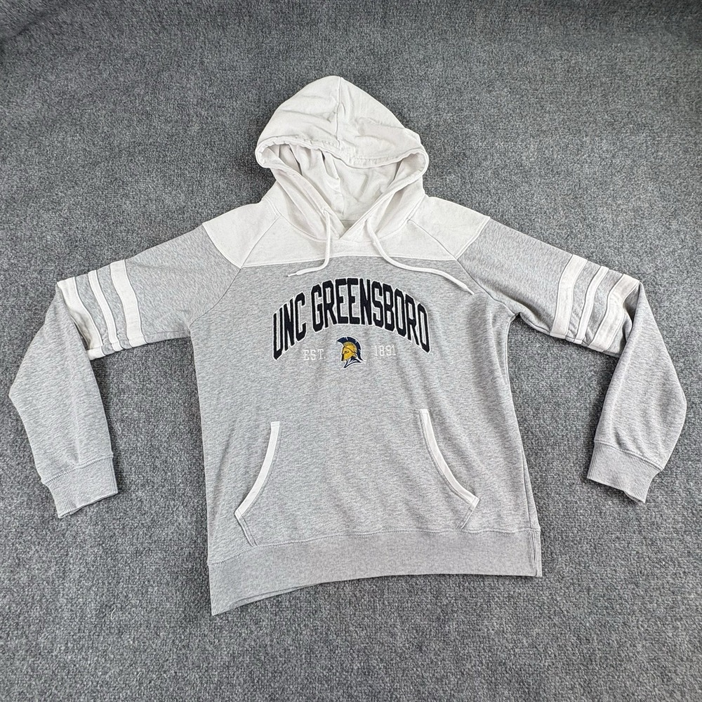 UNC Greensboro Hoodie Mens M Gray Graphic Preppy College Streetwear Minimalist
